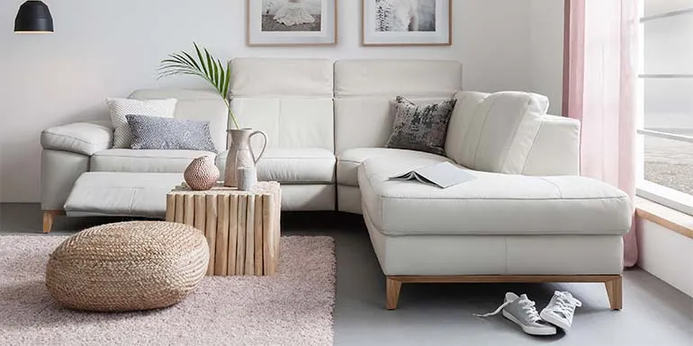 The ideal sofa choice for the modern home, the Cadini has a stylish curved silhouette, and delivers an extra level of comfort with manually adjustable seat depth and headrests.
As well as the wide choice of fabric or leather, you can also choose from 2 arm styles and 3 seat heights. Build your sofa using the store iPad, adding small or wide sections, or recliner seats, available in 10cm increments. There is even the option to add heated seats for the ultimate indulgence.