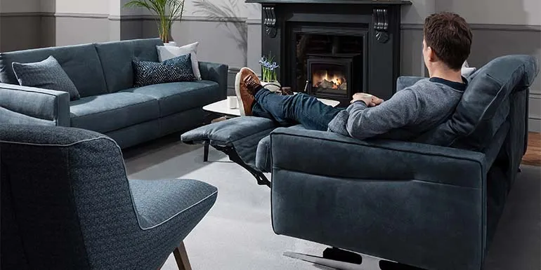 With its simple contemporary styling, the Tofane belies the sophisticated options available, and which make this a supremely comdortable sofa. The clean profile is enhanced with neat stiching detail on the sides, and the collection really comes into its own when you add recliner seats.
As with all ROM sofas, Tofane is available in 10cm increments to help you find the exact size for your space. We are all of varying sizes, so ROM also enables you to choose from different seat heights to find your perfect match. Add fixed or recliner seats, or a combination of both, and the option for heated seats provide the ultimate luxury.