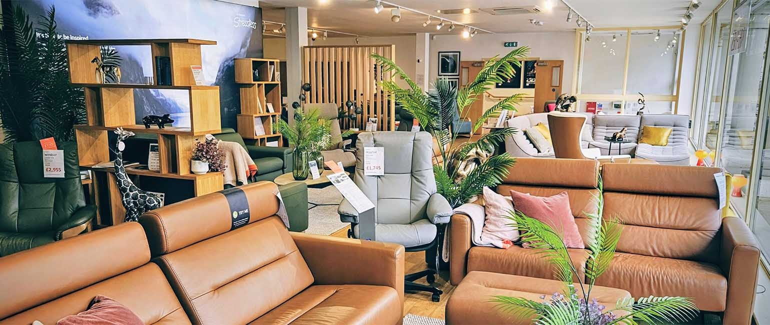 Our contemporary showroom is located across the road from our main store.

Here you will find a wealth of stunning contemporary designs, including Stressless and Fama.
