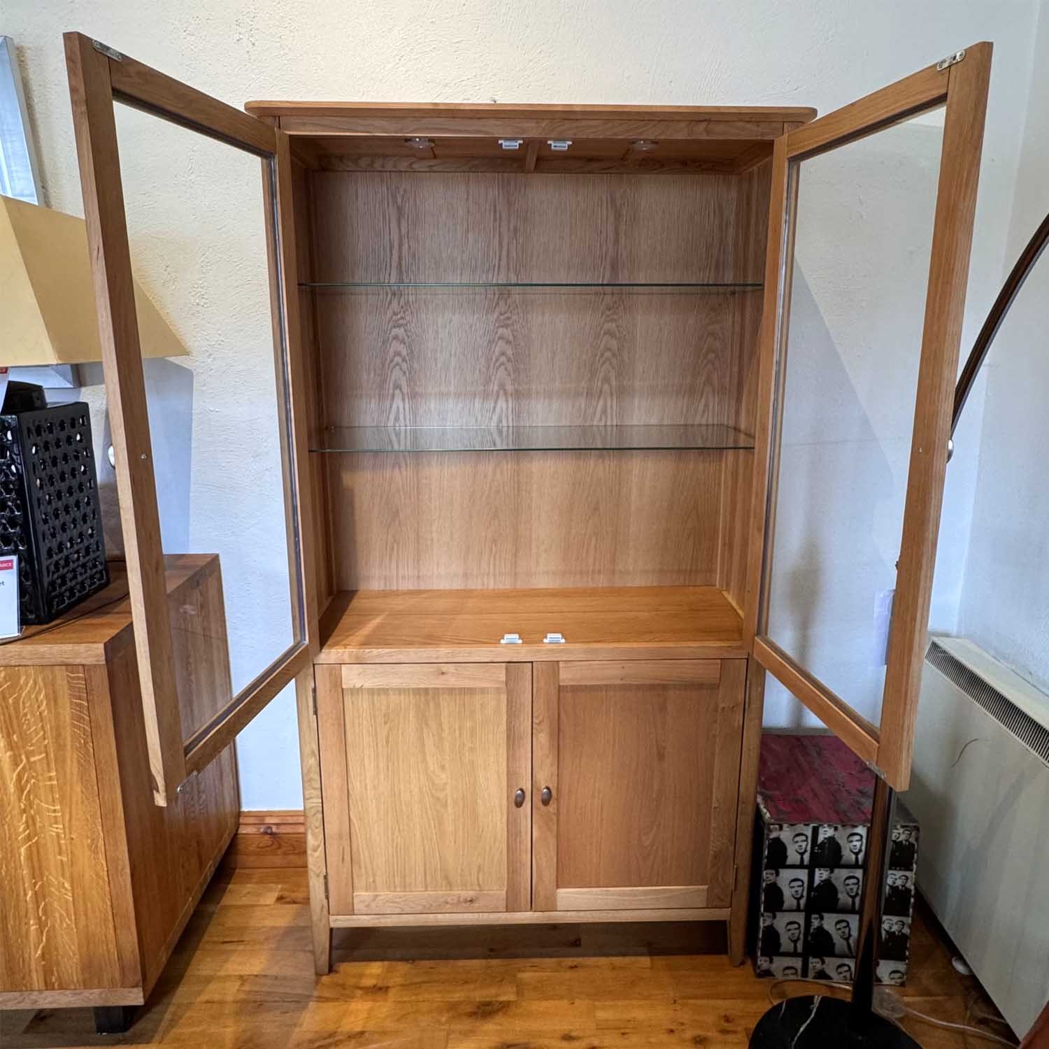 Clearance Sulis Oak Display Cabinet - TR Hayes