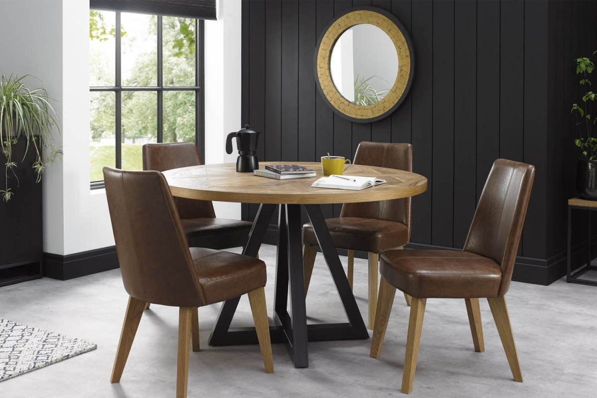 Ravi Rustic Oak Circular Dining Table Ravi Rustic Oak Circular Dining Table
