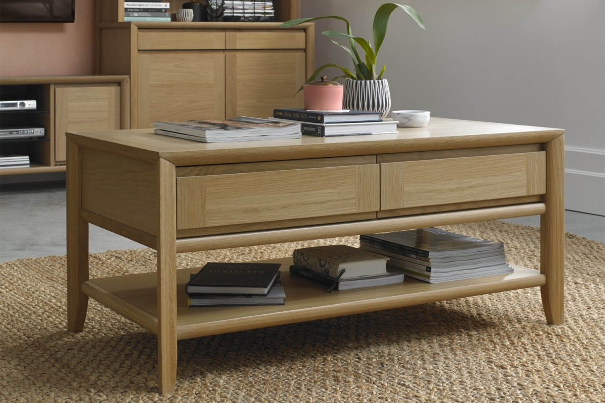 Ibsen Oak Coffee Table With Drawers Ibsen Oak Coffee Table With Drawers