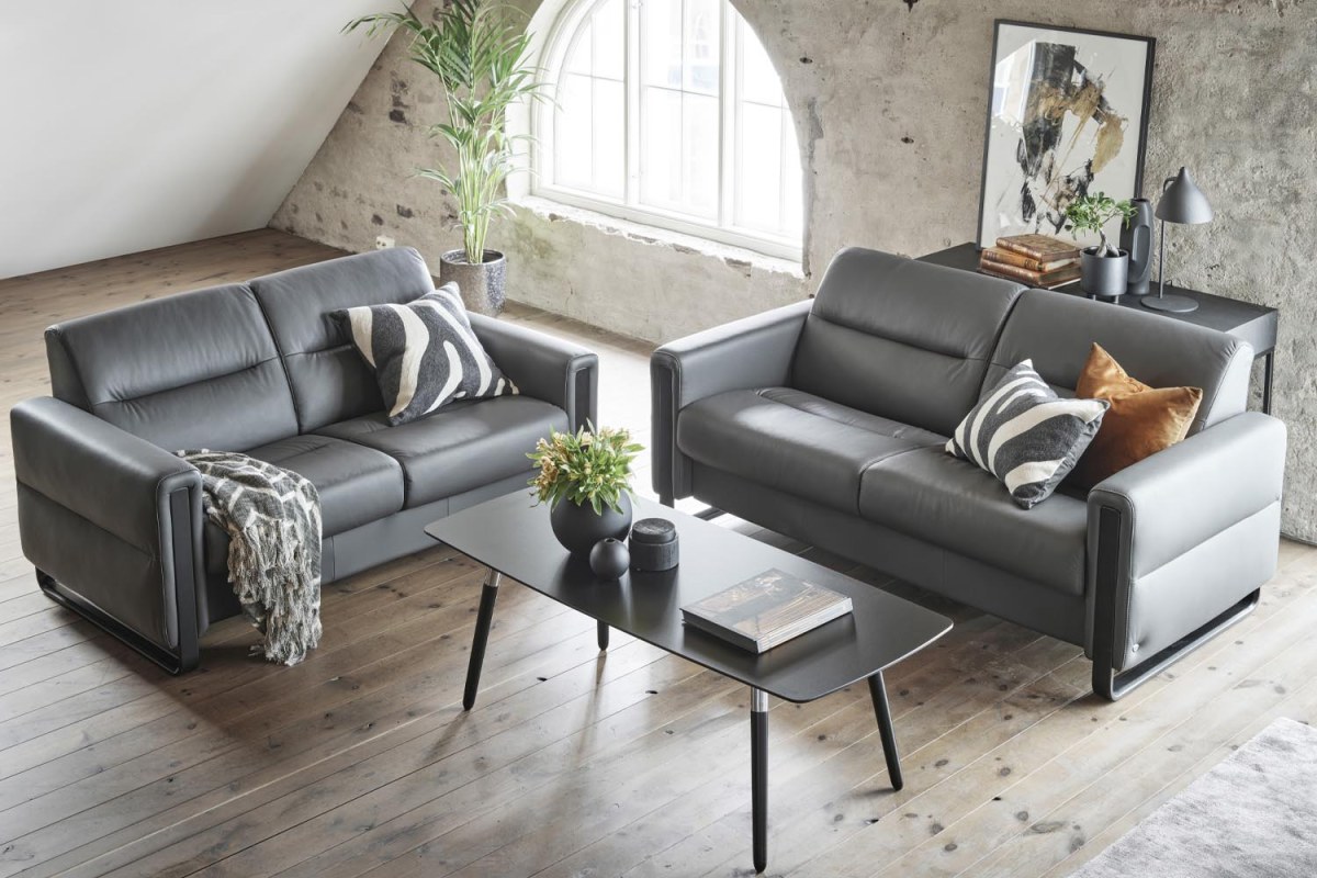 Stressless Fiona 2 Seater Sofa with Wood Arms Stressless Fiona 2 Seater Sofa with Wood Arms