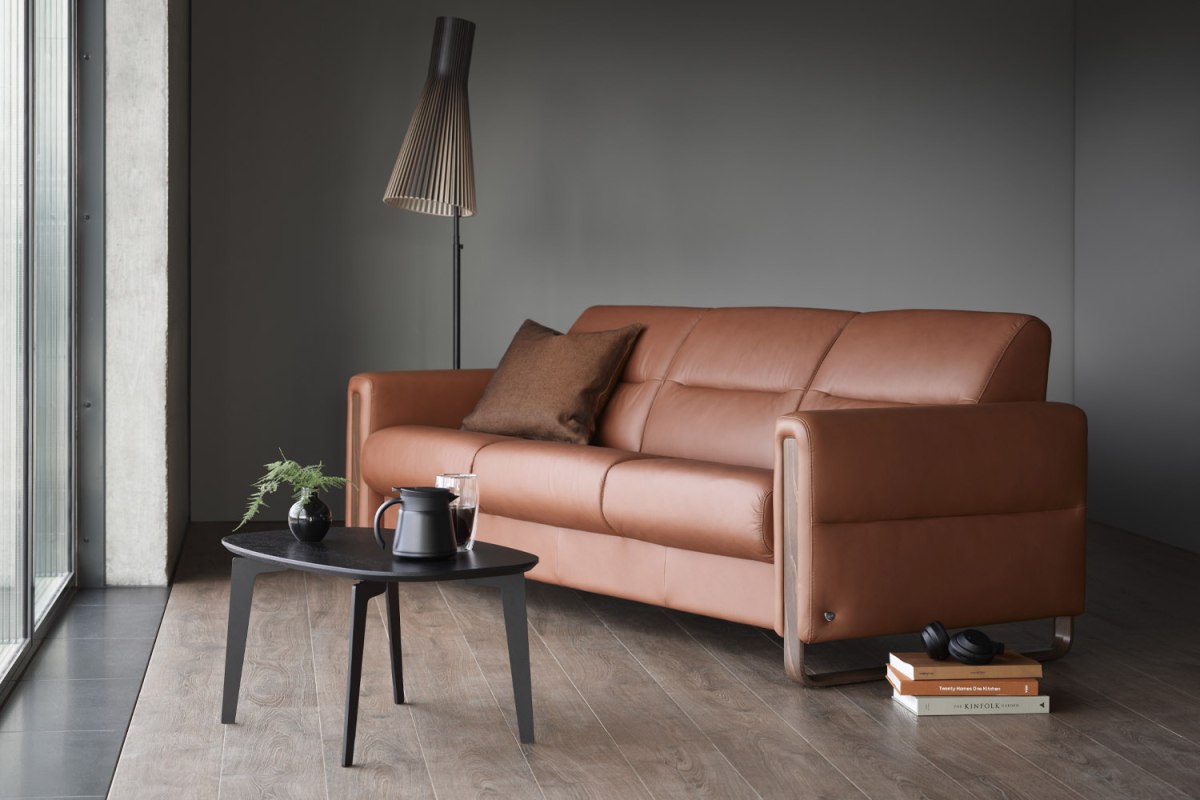 Stressless Fiona 3 Seater Sofa with Wood Arms Stressless Fiona 3 Seater Sofa with Wood Arms