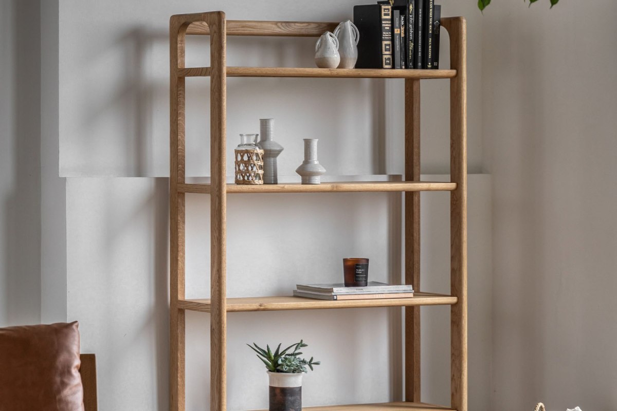 Cadoc Natural Oak Tall Open Display Unit Cadoc Natural Oak Tall Open Display Unit