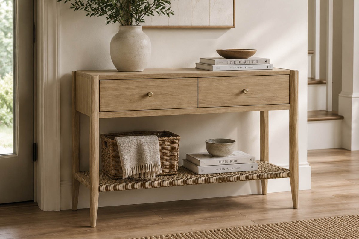 Rushworth Oak Two Drawer Console Table Rushworth Oak Two Drawer Console Table