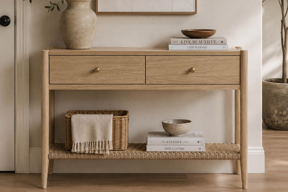 Rushworth Oak Two Drawer Console Table Rushworth Oak Two Drawer Console Table