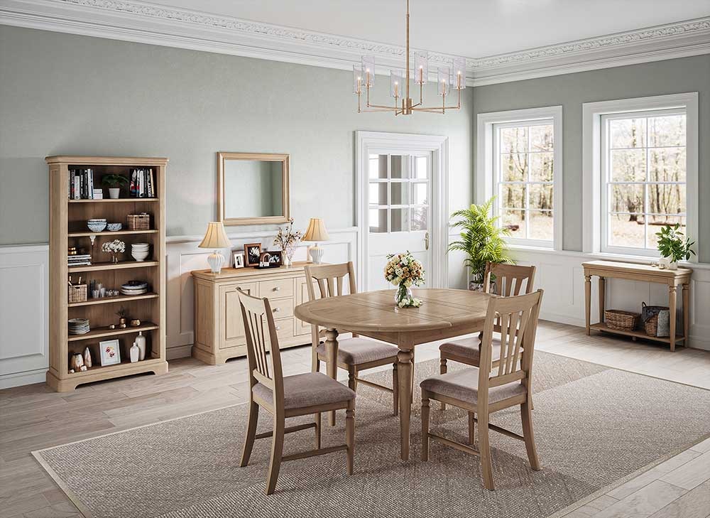 Bideford Oak Round Extending Dining Table Bideford Oak Round Extending Dining Table