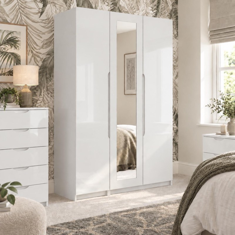 Somerton Tall 3 Door Wardrobe with Mirror Somerton Tall 3 Door Wardrobe with Mirror