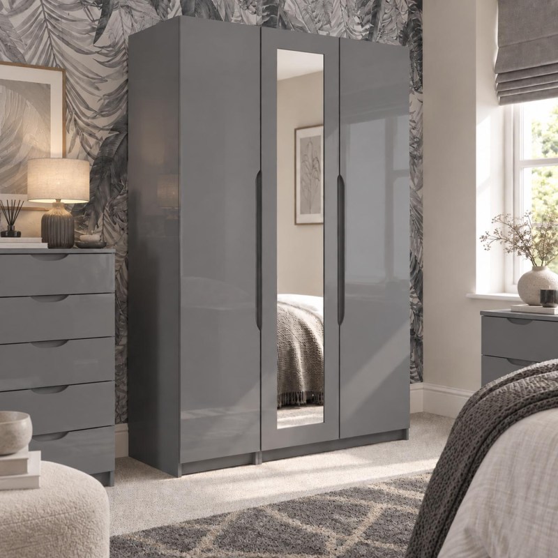 Somerton Tall 3 Door Wardrobe with Mirror Somerton Tall 3 Door Wardrobe with Mirror