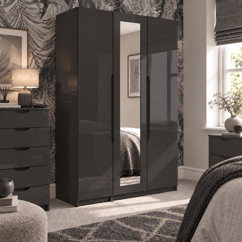 Somerton Tall 3 Door Wardrobe with Mirror Somerton Tall 3 Door Wardrobe with Mirror