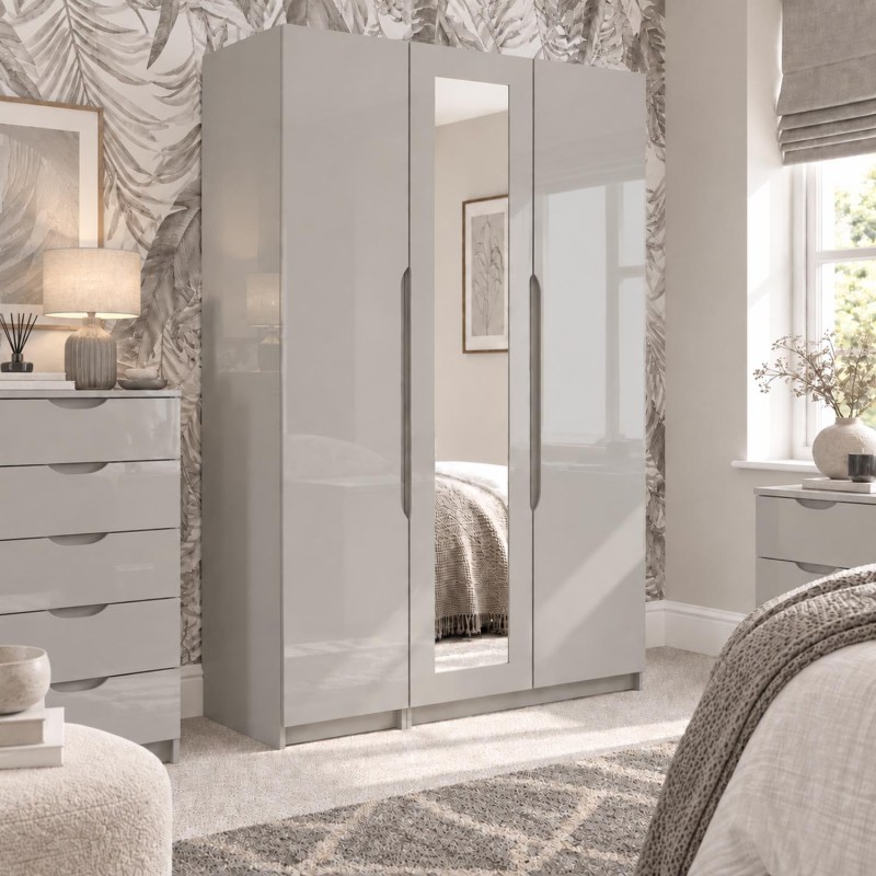 Somerton Tall 3 Door Wardrobe with Mirror Somerton Tall 3 Door Wardrobe with Mirror