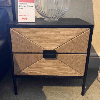 Showroom Clearance: Raphaella 2 Drawer Bedside Chest