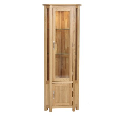 Lynton Oak Corner Display Cabinet