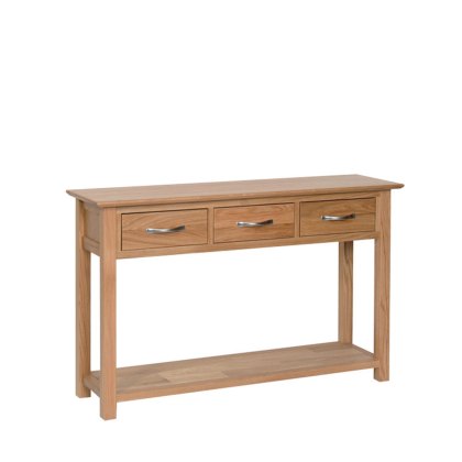 Lynton Oak Console Table with 3 Drawers