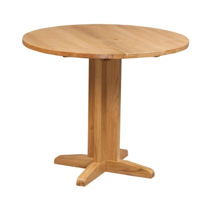 Lynton Oak Round Drop Leaf Dining Table