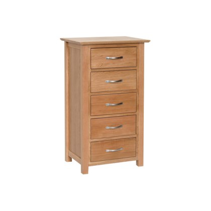 Lynton Oak 5 Drawer Wellington Chest