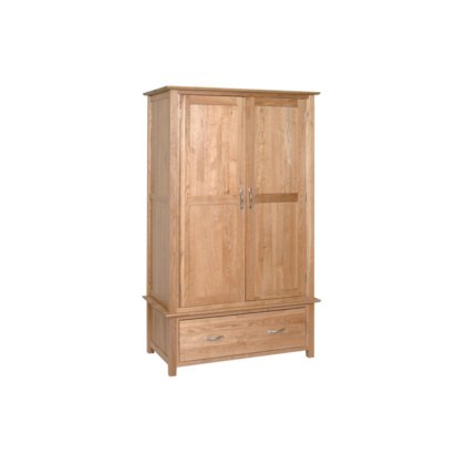 Lynton Oak Double Wardrobe with Drawer