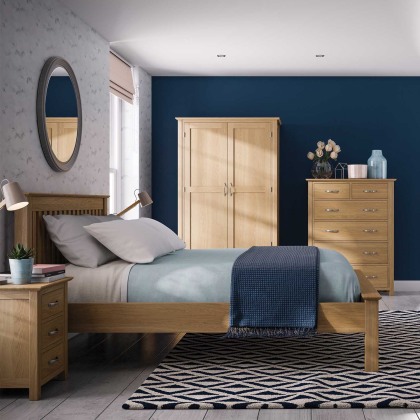 Lynton Oak 3 Drawer Bedside Chest