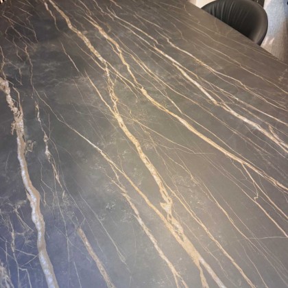 Showroom Clearance: Bontempi Delta 250cm Dining Table & 4x Drop Leather Dining Chairs