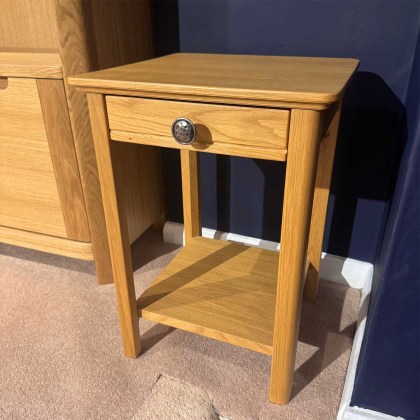 Showroom Clearance: Anbercraft Beaumont BMT04D Mini Lamp Table with Drawer & Solid Oak Top