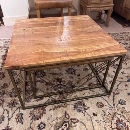 Showroom Clearance: Mango Wood Set of 2 Tables