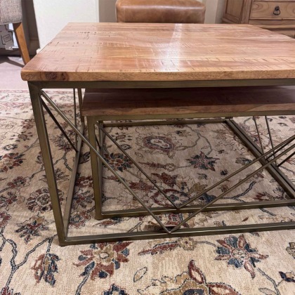 Showroom Clearance: Mango Wood Set of 2 Tables