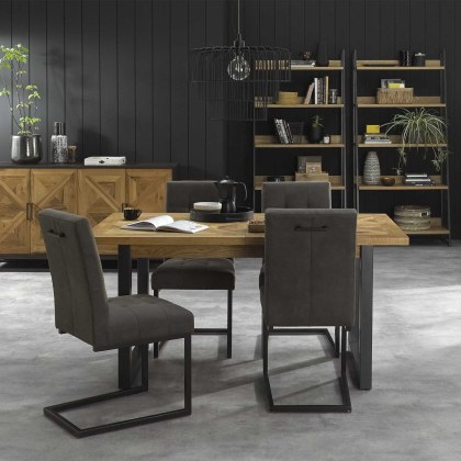 Ravi Rustic Oak 4-6 Extending Dining Table