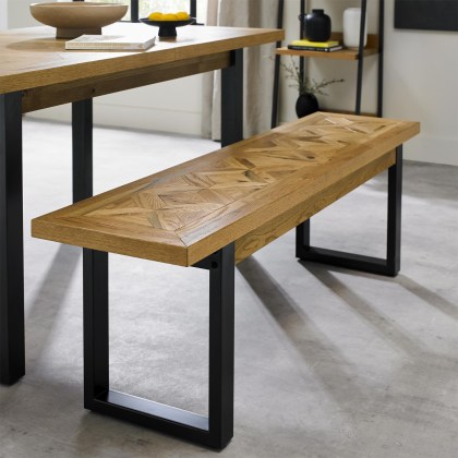 Ravi Rustic Oak Dining Bench