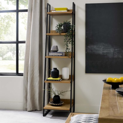Ravi Rustic Oak Narrow Bookcase