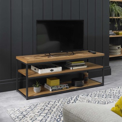 Ravi Rustic Oak Open Entertainment Unit