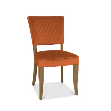 Lucas Rustic Oak Upholstered Dining Chair