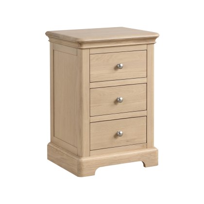 Bideford Oak 3 Drawer Bedside Chest