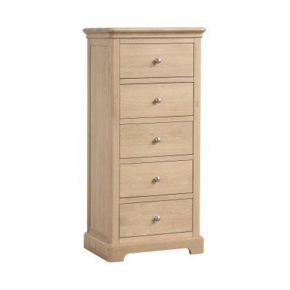 Bideford Oak 5 Drawer Wellington Chest