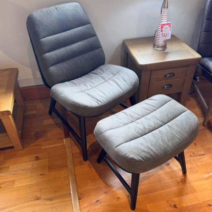 Showroom Clearance: Vincent Casual Chair & Footstool in Dark Grey Showroom Clearance: Vincent Casual Chair & Footstool in Dark Grey