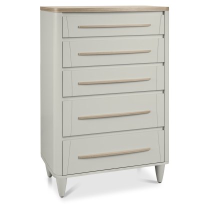 Jansson Oak 5 Drawer Tall Chest