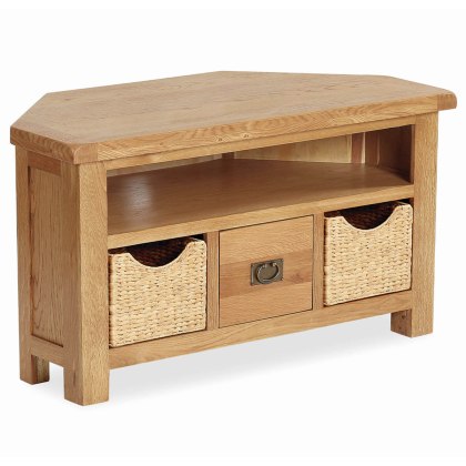 Hamilton Corner TV Unit with Baskets