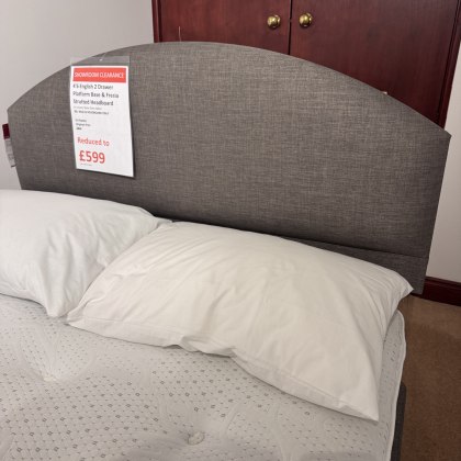 Showroom Clearance: 4ft6 English 2 Drawer Platform Base & Fresia Strutted Headboard