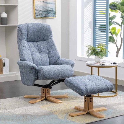 Dante Swivel Recliner Chair & Stool