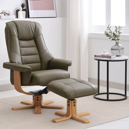 Steren Swivel Recliner Chair & Stool