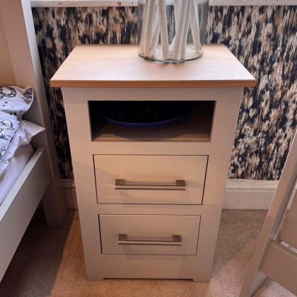 Showroom Clearance: 205A Middleton Small 2 Drawer Open Shelf Bedside