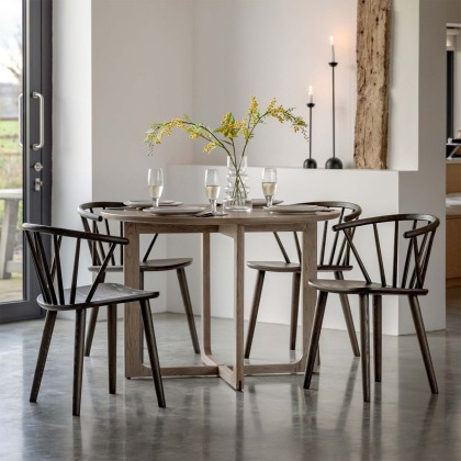 Cadoc Smoked Oak Round Dining Table