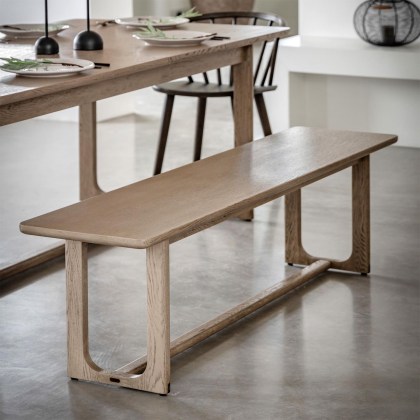 Cadoc Smoked Oak Dining Bench