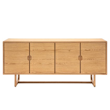 Cadoc Natural Oak 4 Door Sideboard