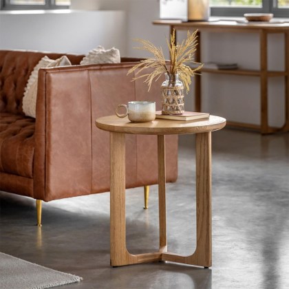 Cadoc Natural Oak Side Table