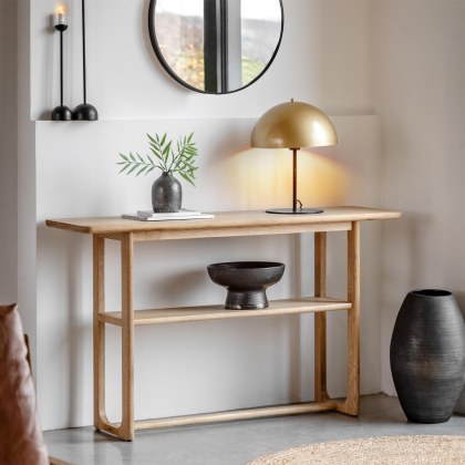Cadoc Natural Oak Console Table