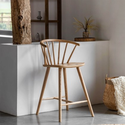 Cadoc Natural Oak Bar Stool
