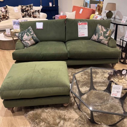 Showroom Clearance: The Lounge Co. Rose 3 Seater Sofa & Footstool
