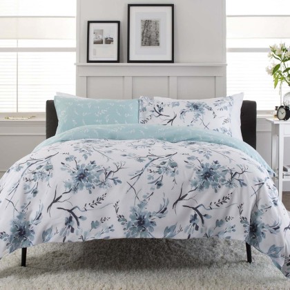 Cherry Blossom Blue Duvet Set