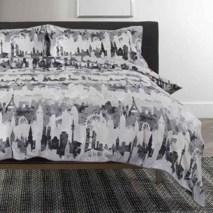 NY/LDN/PAR Black Duvet Set